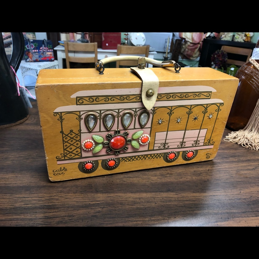 Enid Collins Original Box Bag Wooden Purse